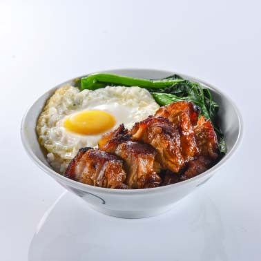 Honey Sauce BBQ Pork, Fried Egg with Rice